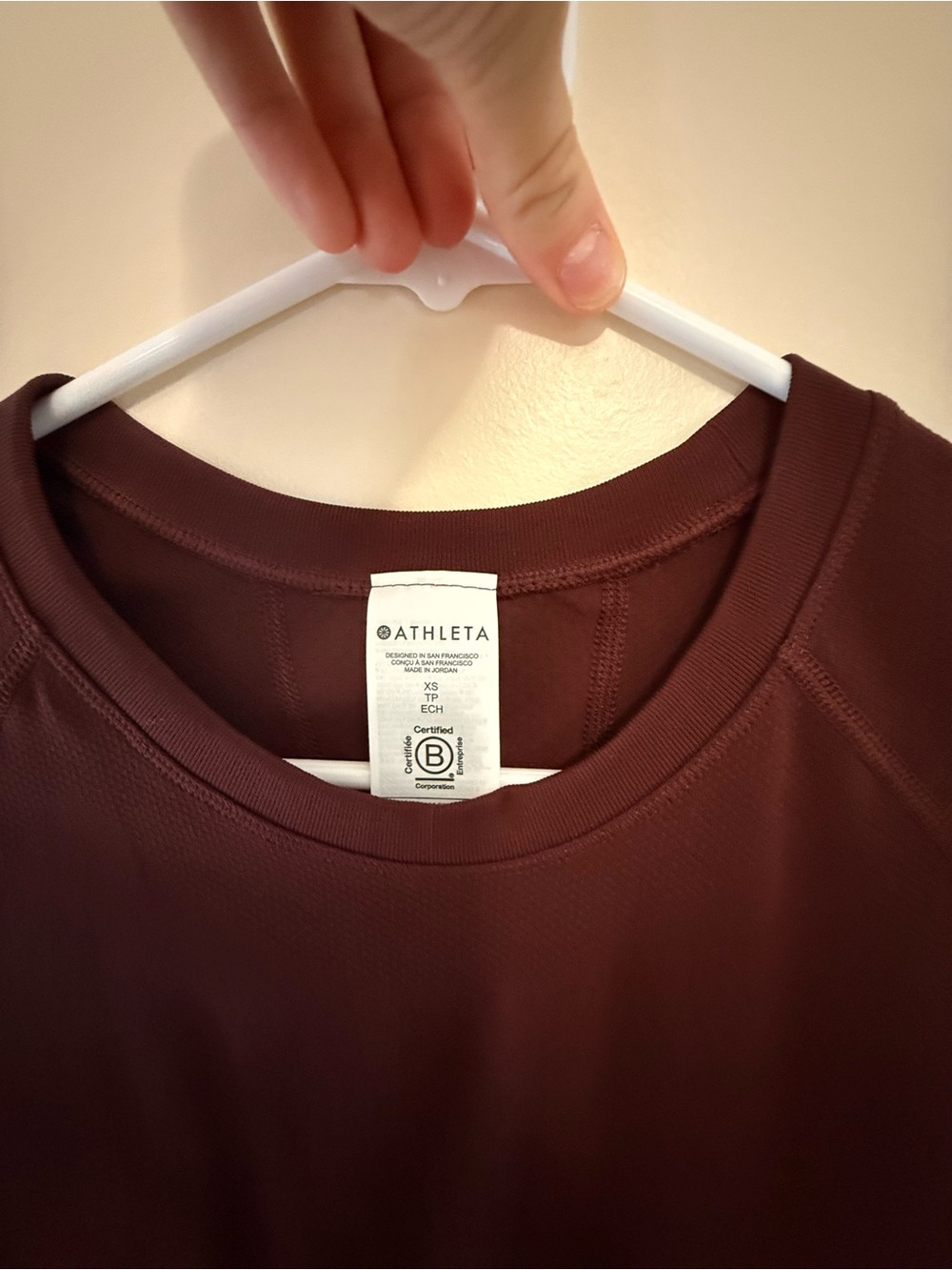 Athleta Short-Sleeve Crewneck Top in Deep Burgundy - Picture 5 of 5